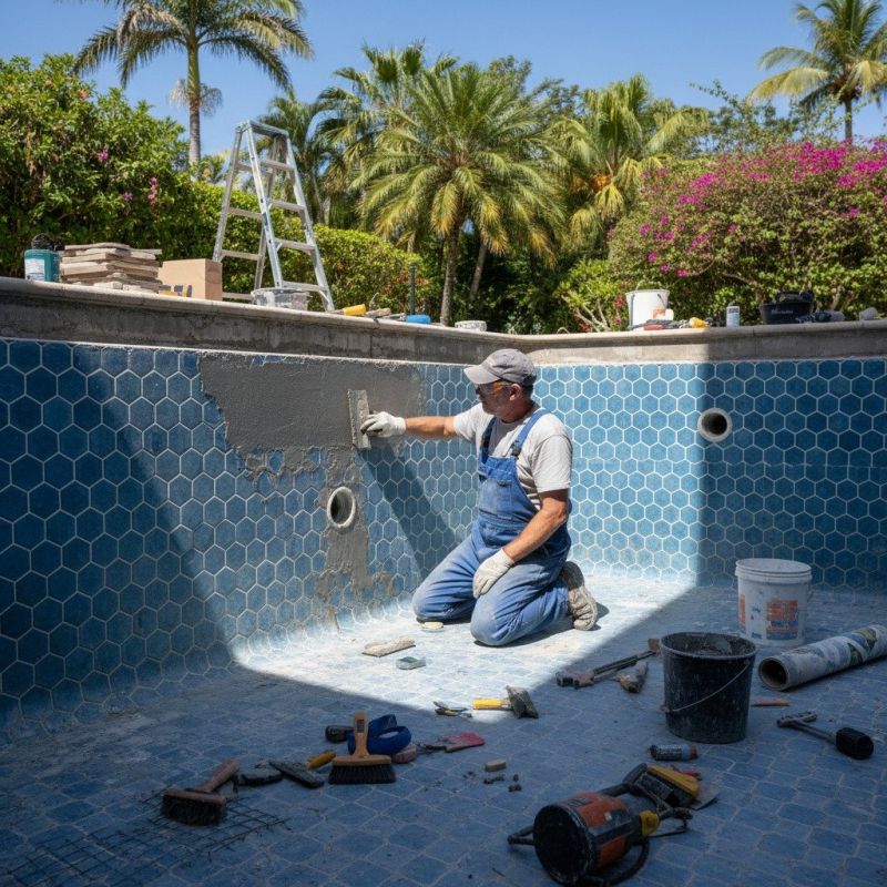 Local Pool Steps Repair pros at work